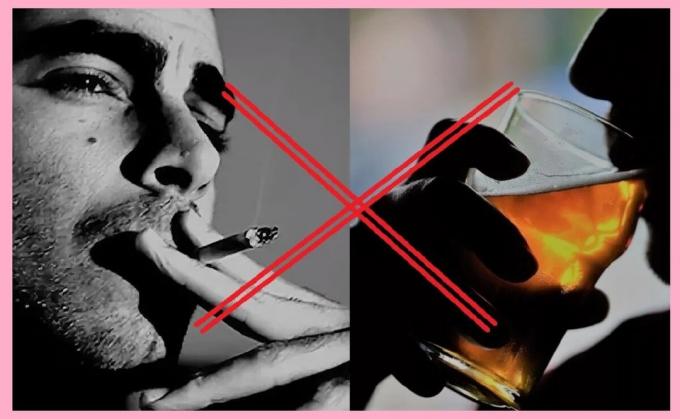 złe nawyki granica (palenie papierosów oraz napoje zawierające alkohol)